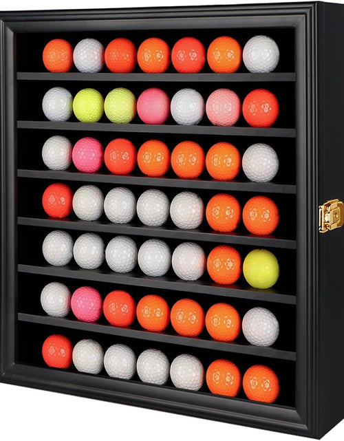Load image into Gallery viewer, Golf Ball Display Case Lockable - Golf Ball Holder Gift for Golf Enthusiasts - Golf Ball Display Rack Cabinet for Wall Mount with 98% UV Protection Acrylic Glass Door
